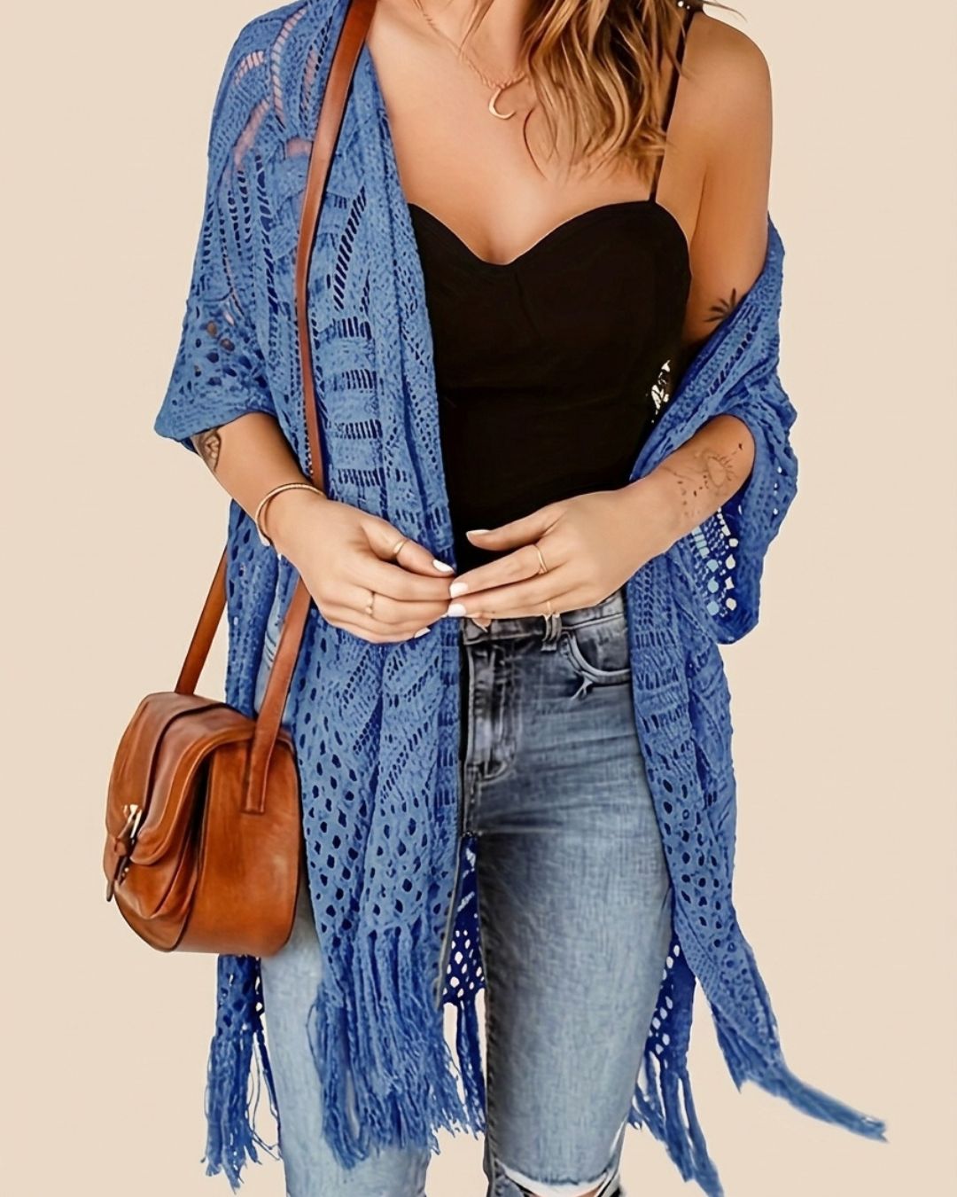Willluxe® Fringe Knit Bikini Cover-Up