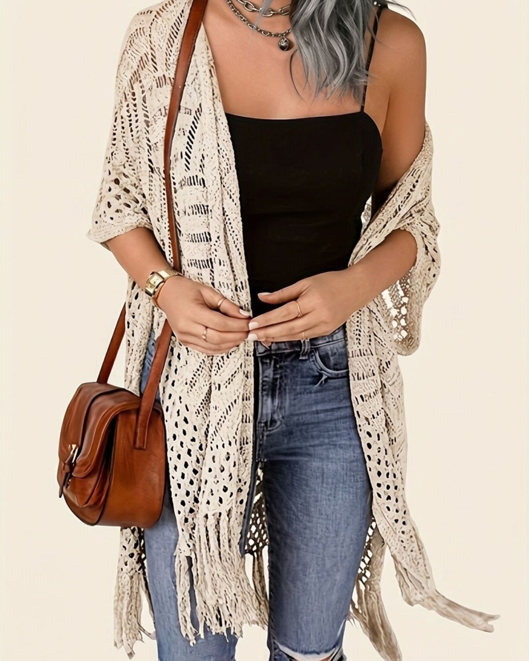 Willluxe® Fringe Knit Bikini Cover-Up