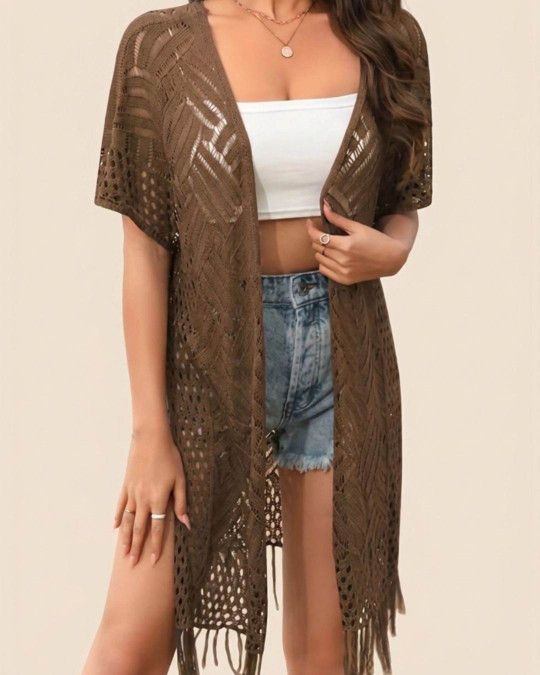 Willluxe® Fringe Knit Bikini Cover-Up