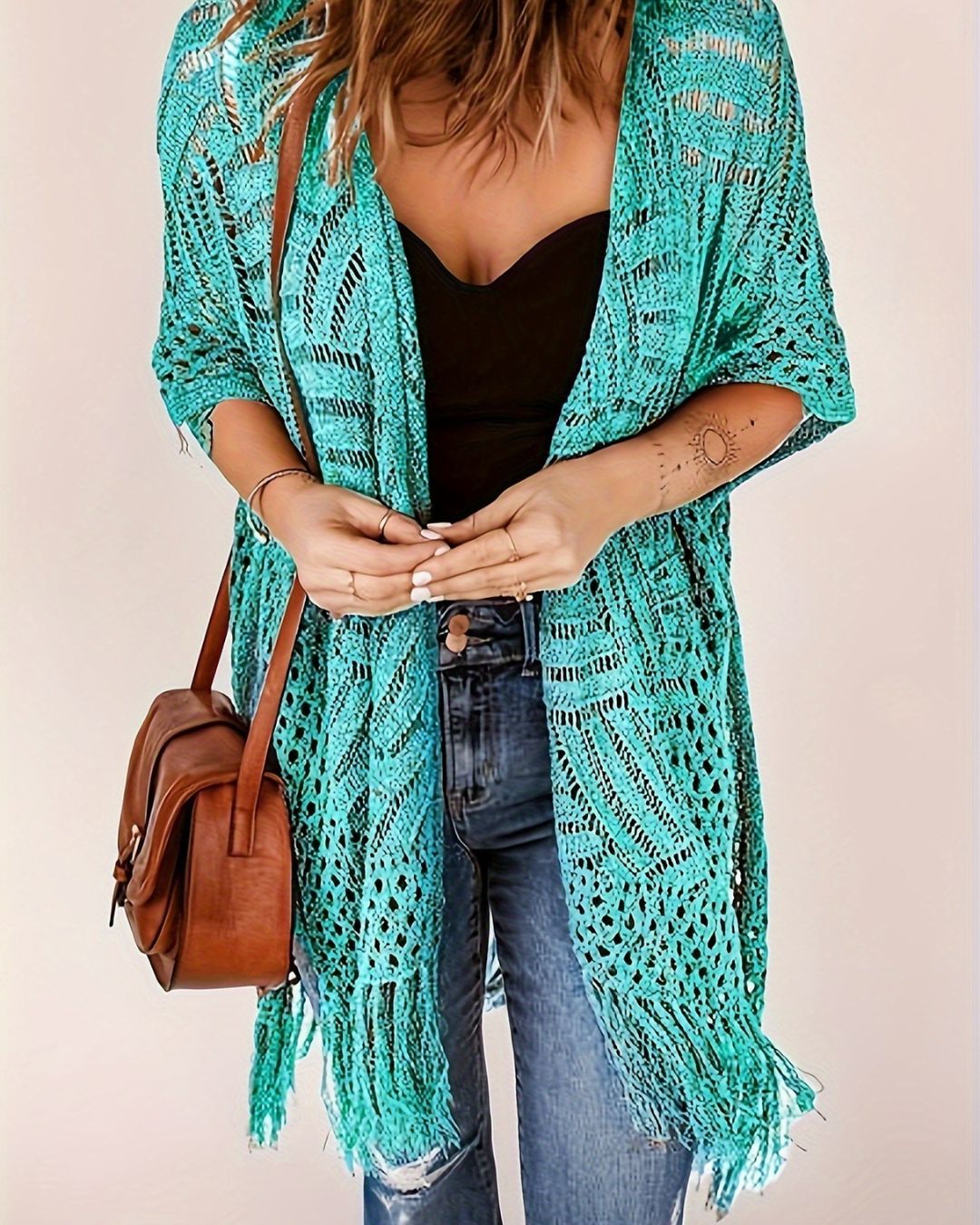 Willluxe® Fringe Knit Bikini Cover-Up