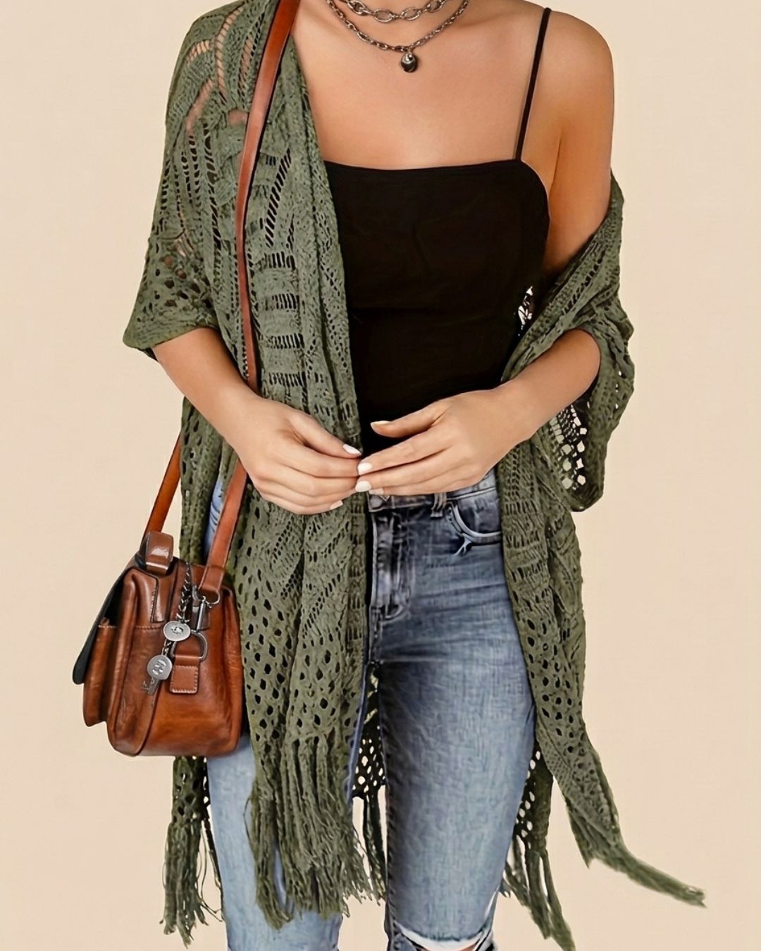 Willluxe® Fringe Knit Bikini Cover-Up