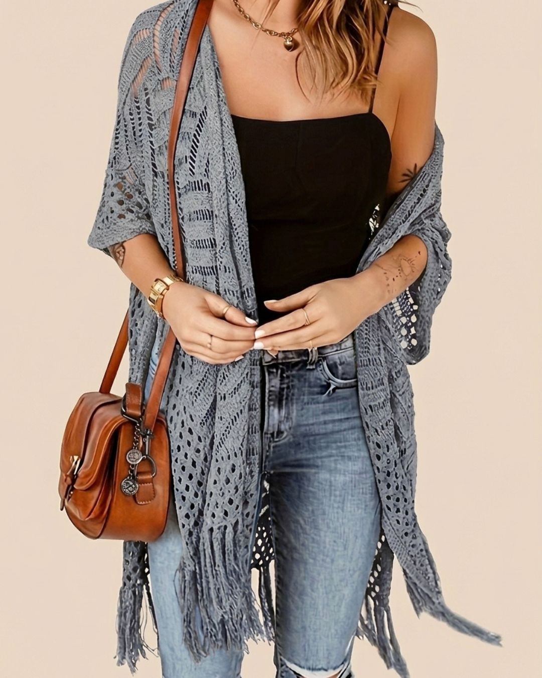 Willluxe® Fringe Knit Bikini Cover-Up
