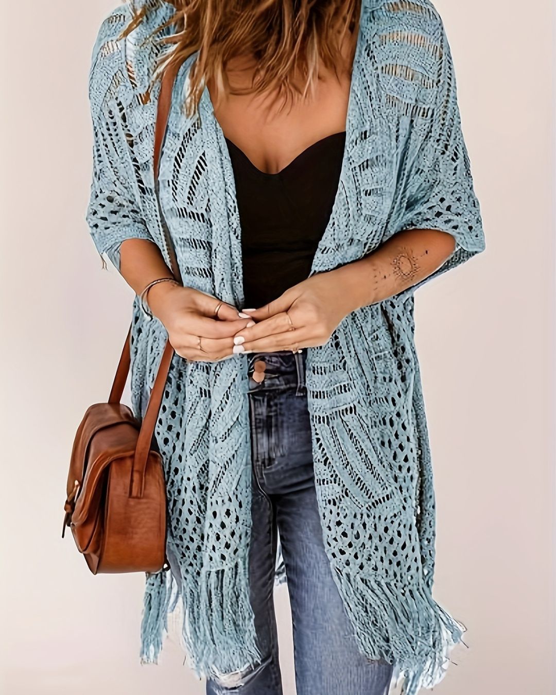 Willluxe® Fringe Knit Bikini Cover-Up