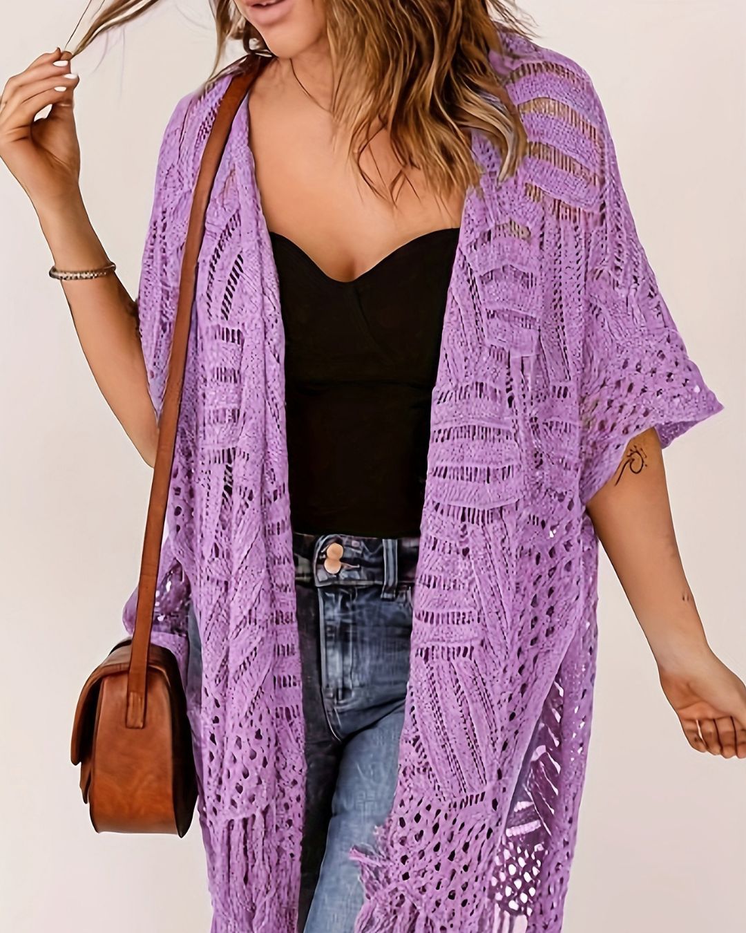 Willluxe® Fringe Knit Bikini Cover-Up