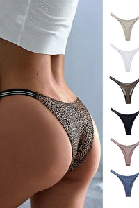 Willluxe® SparkleGlam – Seamless Leopard Print Bikini Thong