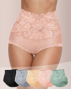 Willluxe® High-Waisted Tummy-Control Pure Cotton Lace Panties