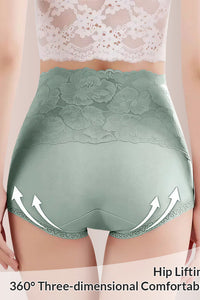 Willluxe® High-Waisted Tummy-Control Pure Cotton Lace Panties
