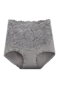 Willluxe® High-Waisted Tummy-Control Pure Cotton Lace Panties