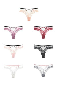 Willluxe® Sheer Heart Mesh Lace Thong