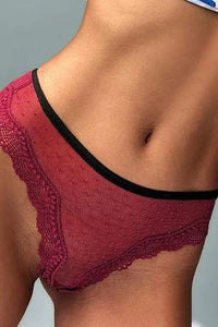 Willluxe® Sheer Heart Mesh Lace Thong