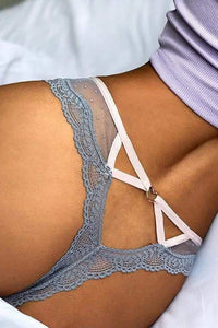 Willluxe® Sheer Heart Mesh Lace Thong