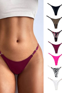 Willluxe® Metal V-Cut Low-Rise Ice Silk Thong