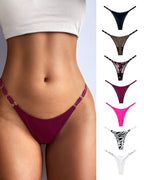 Willluxe® Metal V-Cut Low-Rise Ice Silk Thong