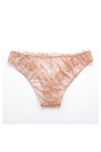 Willluxe® Low-Rise Rhinestone Chain Sheer Floral Lace Thong Panties