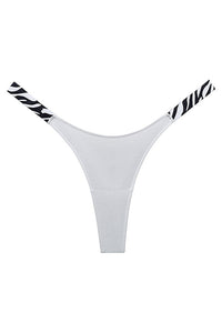 Willluxe® High-Cut Cotton Thong with Animal Print Straps