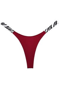 Willluxe® High-Cut Cotton Thong with Animal Print Straps