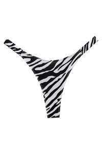 Willluxe® High-Cut Cotton Thong with Animal Print Straps