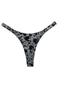 Willluxe® High-Cut Cotton Thong with Animal Print Straps