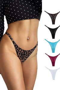 Willluxe® Plus-Size Ice Silk Thong – Ruched, Single-Strap, High-Cut