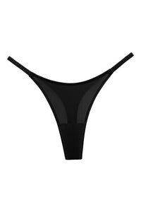 Willluxe® Plus-Size Ice Silk Thong – Ruched, Single-Strap, High-Cut
