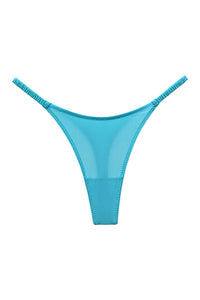 Willluxe® Plus-Size Ice Silk Thong – Ruched, Single-Strap, High-Cut