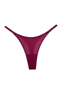 Willluxe® Plus-Size Ice Silk Thong – Ruched, Single-Strap, High-Cut