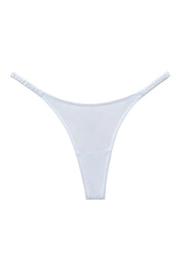 Willluxe® Plus-Size Ice Silk Thong – Ruched, Single-Strap, High-Cut