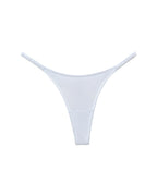 Willluxe® Plus-Size Ice Silk Thong – Ruched, Single-Strap, High-Cut