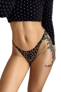 Willluxe® Plus-Size Ice Silk Thong – Ruched, Single-Strap, High-Cut
