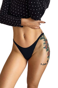 Willluxe® Plus-Size Ice Silk Thong – Ruched, Single-Strap, High-Cut
