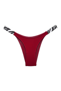 Willluxe® Pure Cotton V-Cut High Leg Thong with Zebra Print Straps