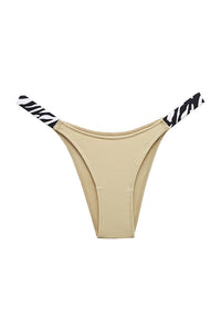 Willluxe® Pure Cotton V-Cut High Leg Thong with Zebra Print Straps