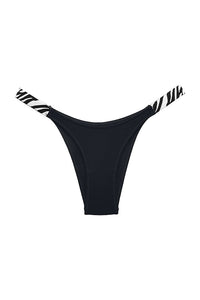 Willluxe® Pure Cotton V-Cut High Leg Thong with Zebra Print Straps