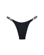 Willluxe® Pure Cotton V-Cut High Leg Thong with Zebra Print Straps