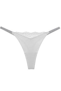 Willluxe® Plus-size crystal lace thong – high-cut ice silk T-back