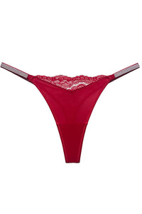 Willluxe® Plus-size crystal lace thong – high-cut ice silk T-back