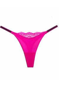 Willluxe® Plus-size crystal lace thong – high-cut ice silk T-back