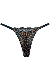 Willluxe® Plus-size crystal lace thong – high-cut ice silk T-back