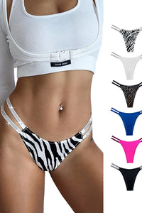 Willluxe® Plus-Size Rhinestone Double Strap High-Cut Ice Silk Panty