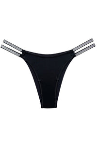Willluxe® Plus-Size Rhinestone Double Strap High-Cut Ice Silk Panty