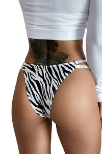 Willluxe® Plus-Size Rhinestone Double Strap High-Cut Ice Silk Panty