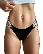 Willluxe® Plus-Size Rhinestone Double Strap High-Cut Ice Silk Panty
