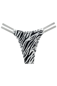 Willluxe® Plus-Size Rhinestone Double Strap High-Cut Ice Silk Panty