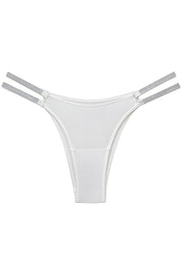 Willluxe® Plus-Size Rhinestone Double Strap High-Cut Ice Silk Panty