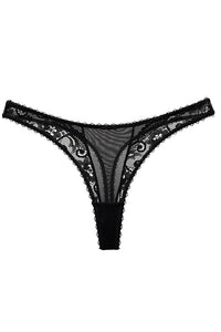 Willluxe® Romantic Sheer Mesh & Lace Thong Panty