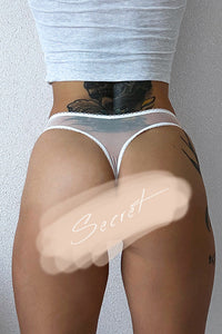 Willluxe® Romantic Sheer Mesh & Lace Thong Panty
