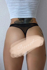 Willluxe® Romantic Sheer Mesh & Lace Thong Panty
