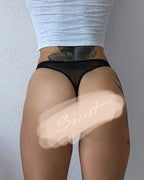 Willluxe® Romantic Sheer Mesh & Lace Thong Panty
