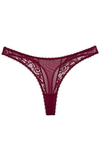Willluxe® Romantic Sheer Mesh & Lace Thong Panty