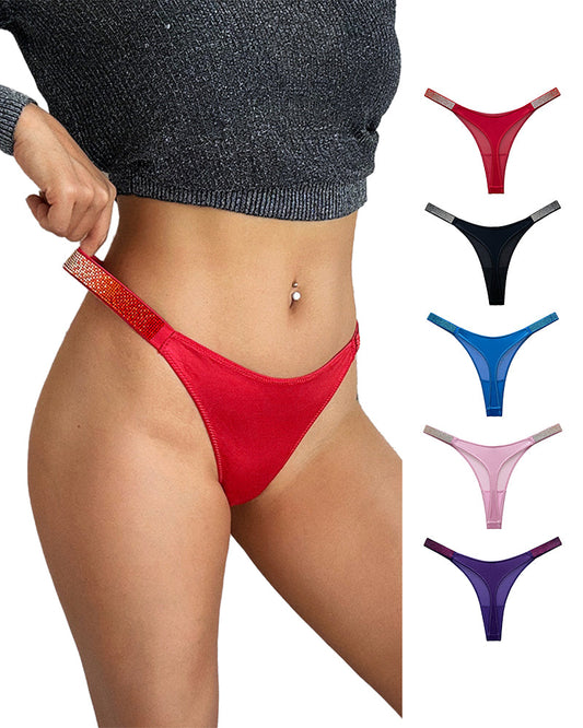 WILLLUXE® Gradient Rhinestone Thong